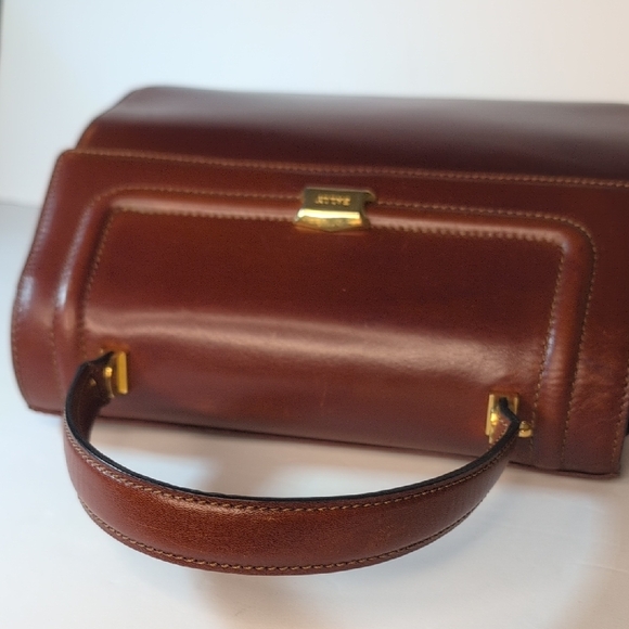Bally Vintage Chestnut Brown Leather Top-Handle Satchel 1970's - Picture 5 of 14